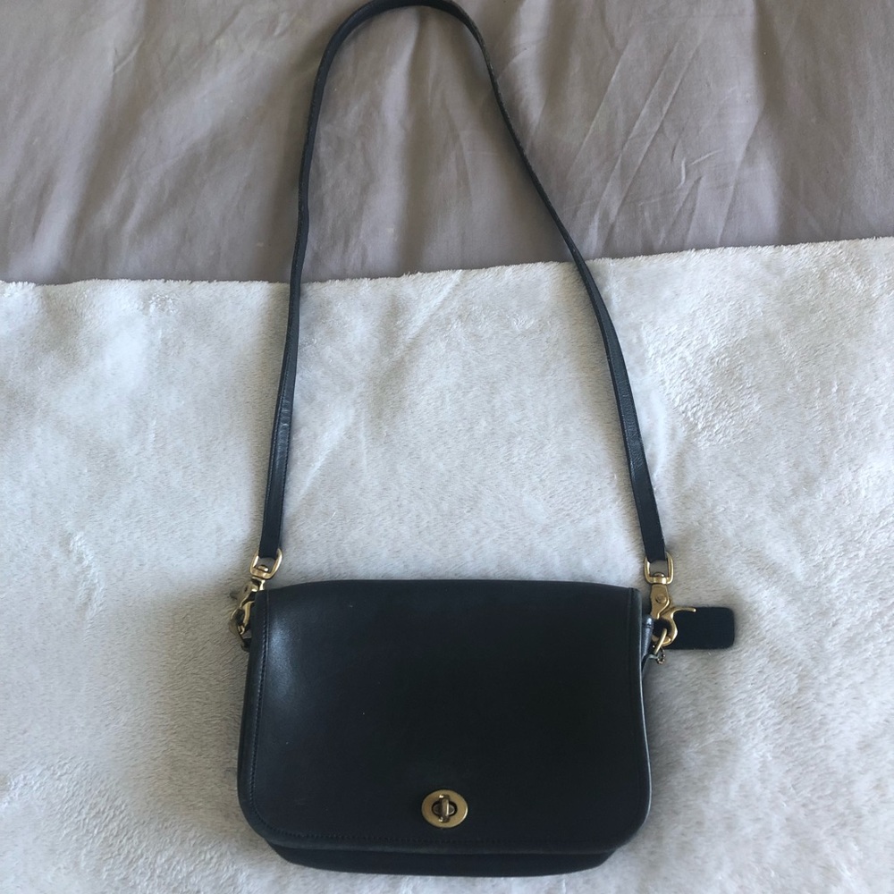 Genuine Black Leather Authentic Coach Bag 🖤